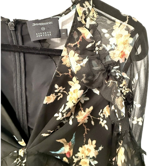 Zimmermann 1/ US 6/AU 10 Maples SILK Feathery Wide Leg Jumpsuit Maxi Dress Black - Picture 7 of 16